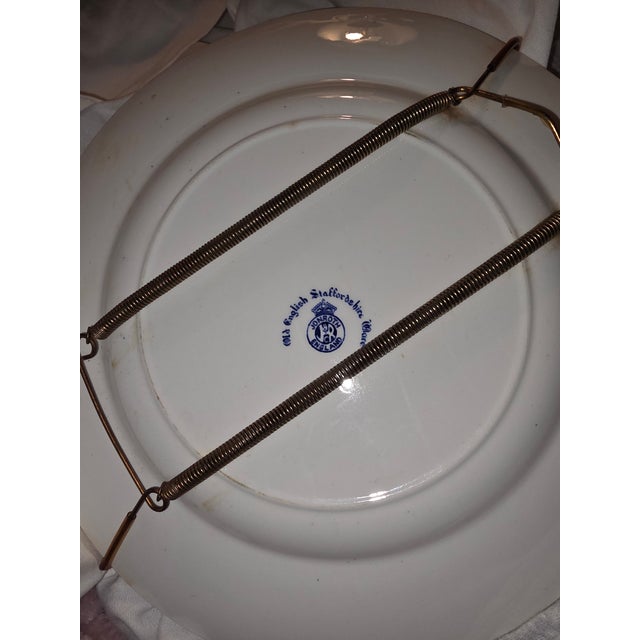 American 1920s Blue and White Americana Lincoln's Home Staffordshire Plate For Sale - Image 3 of 5