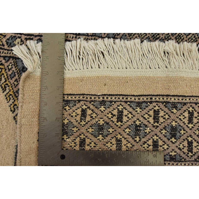 Bokhara Jaldar Rug 5’2” X 8’2” Beige Wool Tribal Hand-Knotted Oriental Carpet For Sale - Image 12 of 12
