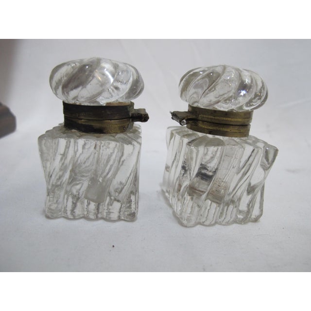 Mid 19th Century Victorian Wood Travel Secretary Desk File Box With Glass Inkwells & Calendar For Sale - Image 5 of 12