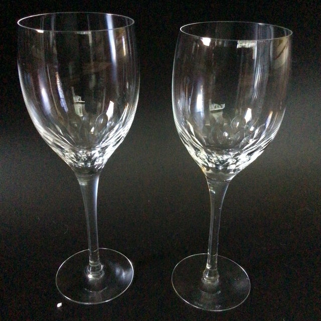 Beautiful pair of Swedish Orrefors Prelude claret wine glasses