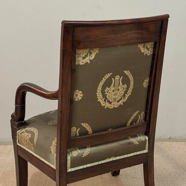19th Century French Empire Period Mahogany Armchair For Sale - Image 17 of 18