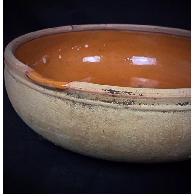 Large Antique Terracotta Pan by La Bourguignonne – Vintage Kitchenware For Sale - Image 9 of 9