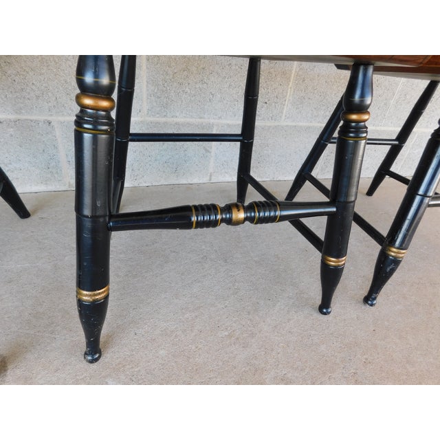 Wood L Hitchcock Maple Stenciled Eagle Back Tavern Inn Chairs - Set of 4 For Sale - Image 7 of 17