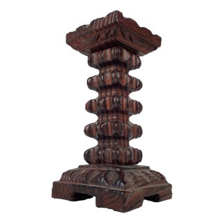 Brutalist Wood Chandelier, 1950s For Sale
