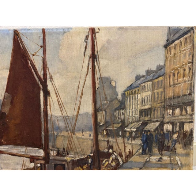 Jean Darignan, Fishing Boat, Oil Painting on Canvas For Sale - Image 11 of 13