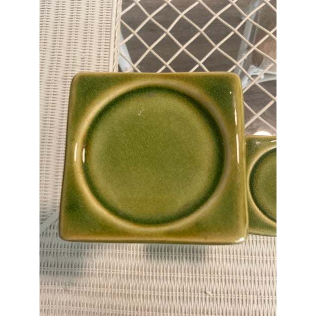 1960s Vintage Faux Bamboo Green Candle Holders - A Pair For Sale - Image 5 of 7