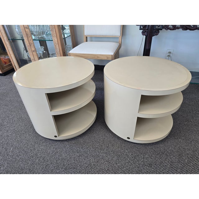 Art Deco 1980s Saladino Spinning End Tables For Sale - Image 3 of 4