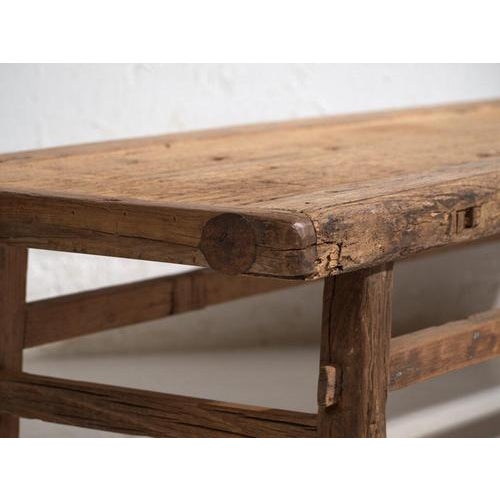 Antique Chinese Qing Dynasty Kang Table in Pine For Sale - Image 6 of 11