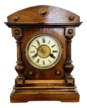 Antique Victorian Walnut Mantle Clock, 1880s