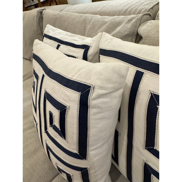 Barclay Butera for Eastern Accents Greek Key Throw Pillows, Set of Three For Sale - Image 9 of 12