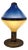 Polinnia Table Lamp in Burnished Brass with Crystal Diffuser Blue by BBPR for Artemide, 1964 For Sale