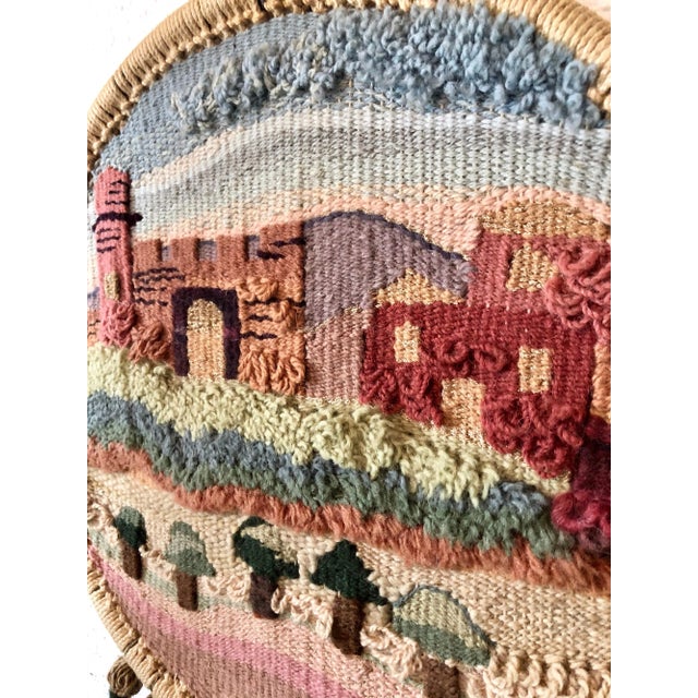Folk Art Esther BenSimon Jerusalem Wall Hanging Hand Embroidered Tapestry Folk Art, 1985 For Sale - Image 3 of 6
