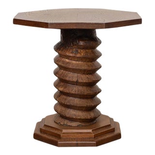 1940s French Twisted Wood Gueridon Table For Sale