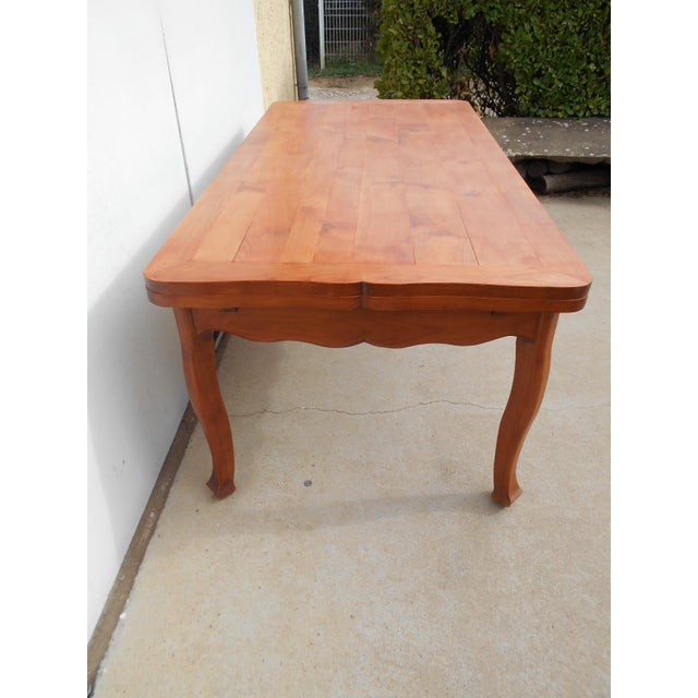 Large Louis XV Style Cherrywood Table with Extensions, 1990s For Sale - Image 11 of 18