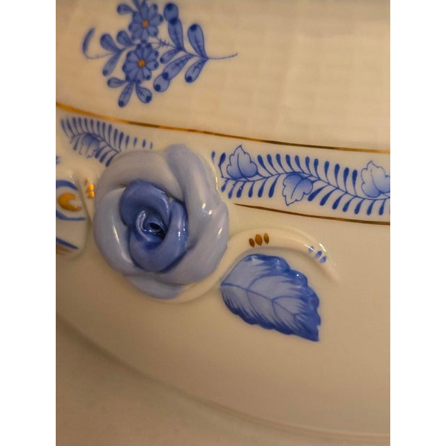 Rare Herend Chinese Bouquet Blue Tureen With Lid Anniversary Edition Beautiful For Sale - Image 10 of 12