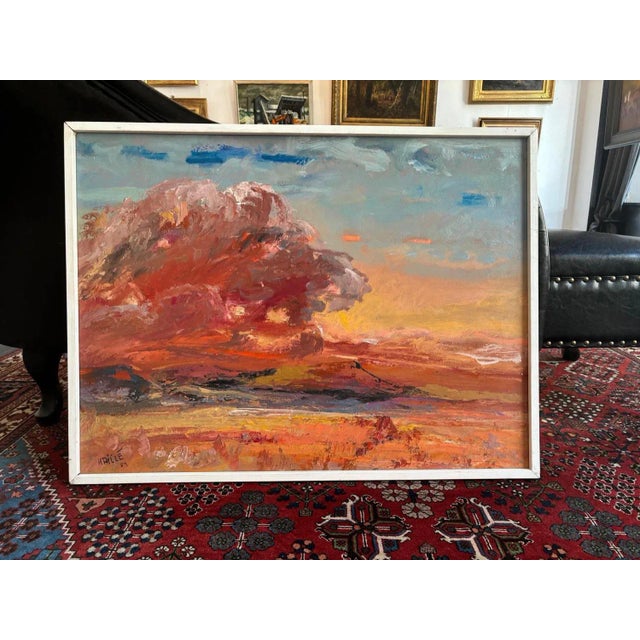 Contemporary Jean Krillé, Landscape No. 94, Oil on Wood, 1984 For Sale - Image 3 of 9