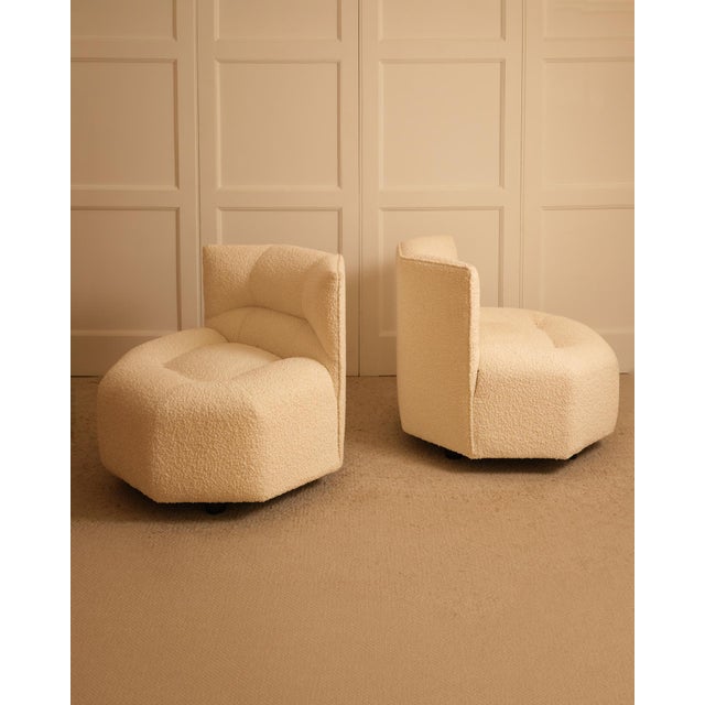 Vintage French Lounge Chairs by B. Govin, 1980s, Set of 2 For Sale - Image 6 of 9