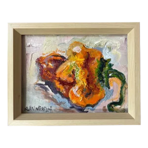 Habanero Chili Pepper #3, Expressionist, Still Life Oil Painting