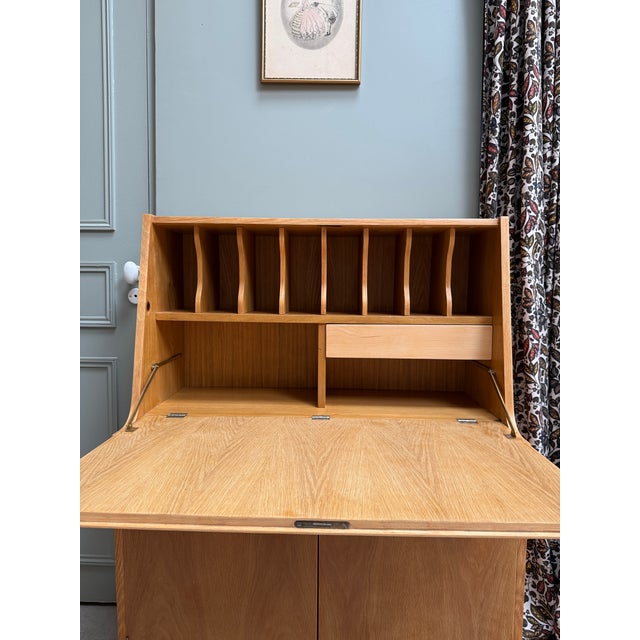 Mid-Century Modern Oak Secretaire, 1960s For Sale - Image 9 of 18