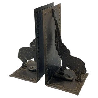 Wrought Iron Bookends by Hugo Berger for Goberg, Germany, 1910s, Set of 2 For Sale