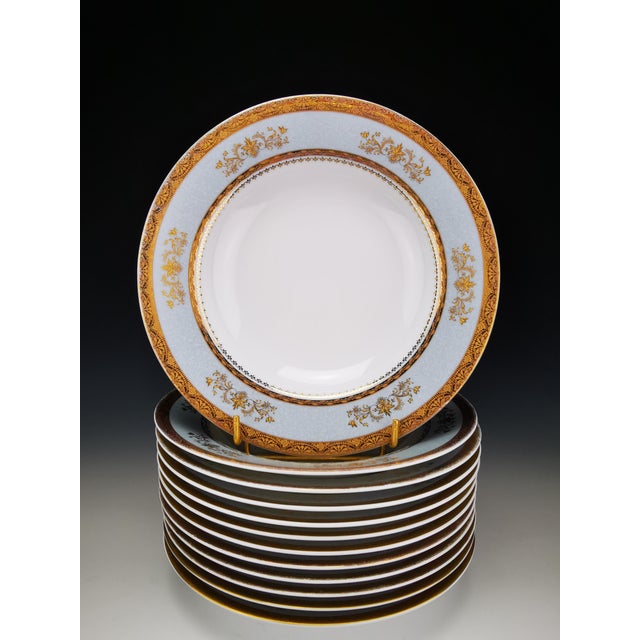 Blue Orsay Sky Grey Limoges Porcelain Soup Plates by Philippe Deshoulières, France, 2010s, Set of 12 For Sale - Image 8 of 8