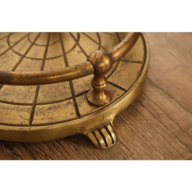 Traditional Brass Fireplace Four-Piece Tool Set For Sale - Image 9 of 18