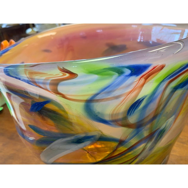 Pink 1990s Contemporary Art Glass Vase For Sale - Image 8 of 8