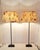 Beige Vintage Table Lamps with Black Metal Base and Beige Patterned Fabric Shade, 2000s, Set of 2 For Sale - Image 8 of 8