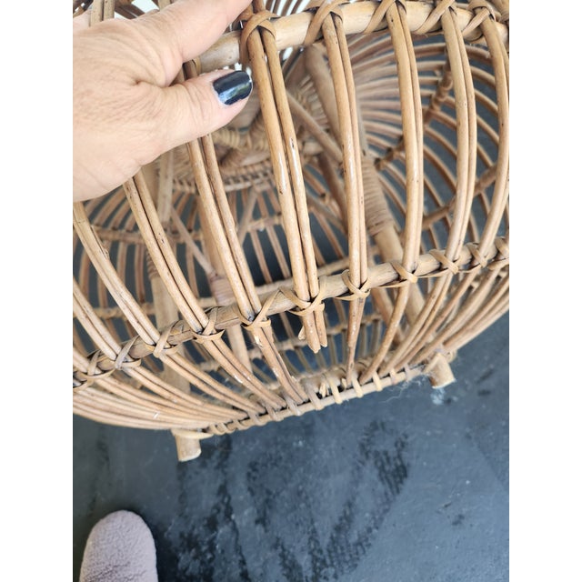 1960s 1960s Vintage Rattan Stool For Sale - Image 5 of 10