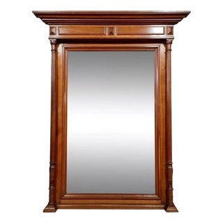 Large Renaissance-Style Oak Mirror, 1850 For Sale