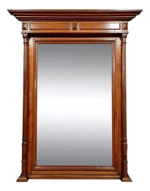 Large Renaissance-Style Oak Mirror, 1850