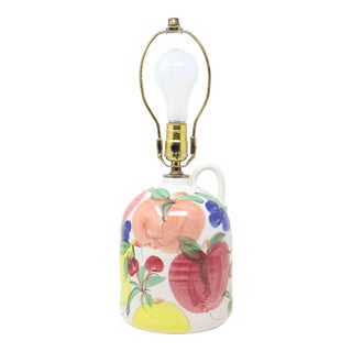 Vintage Patton Costa Mesa Pottery Lamp With Hand-Painted Fruit For Sale