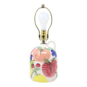 Vintage Patton Costa Mesa Pottery Lamp With Hand-Painted Fruit