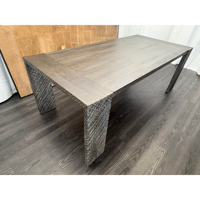 Rh Kendari Rectangular Dining Table – 84" Timothy Oulton | Solid Hand-Carved Suar Wood | Discontinued Rh Collection For Sale - Image 9 of 18