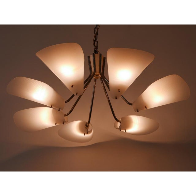 Mid-Century Modern 7-Armed Pendant Lamp, Germany, 1950s For Sale - Image 3 of 18
