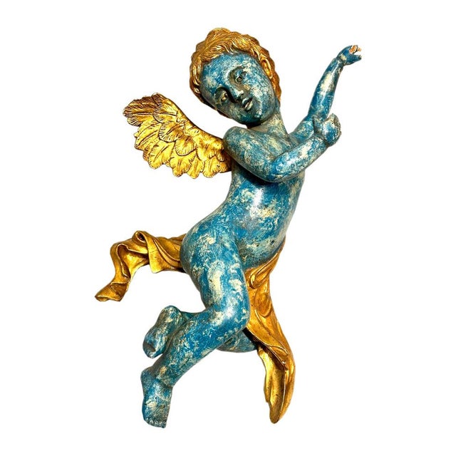 Hand-Carved Cherub Sculptures, 1900, Set of 2 For Sale - Image 17 of 18