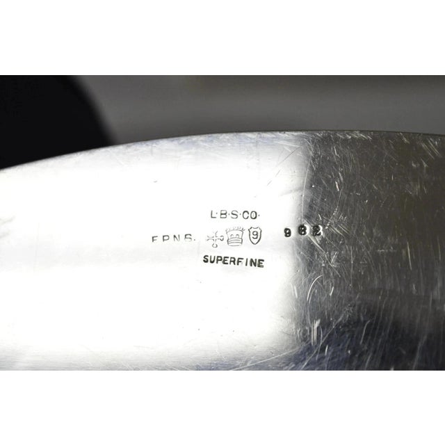 Vintage English LBS Co 982 Silver Plated Scalloped Oval Pierced Gallery Tray For Sale - Image 10 of 12