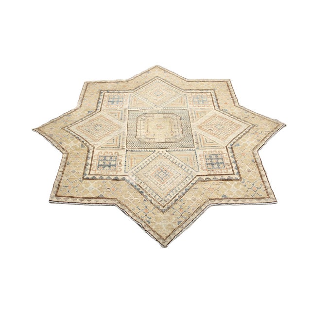 Offered by Ariana Rugs of West Hollywood, this extraordinary 6'4" x 6'4" hand-knotted art rug is a brilliant showcase from...
