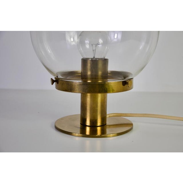 Metal Mid-Century Modern Brass and Glass Table Lamp, 1960s For Sale - Image 7 of 14