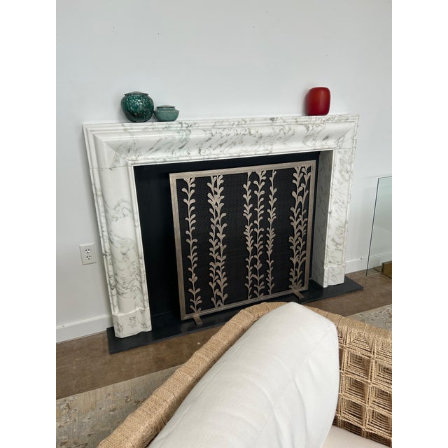 Contemporary Aged Silver Penelope Fireplace Screen Iron For Sale - Image 3 of 7