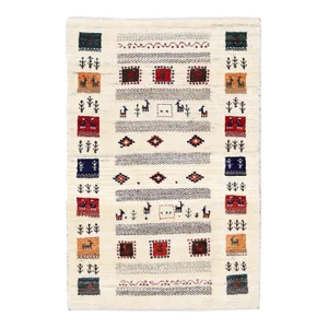 Ivory Color Fine Hand Knotted Persian Gabbeh