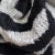 Contemporary Black & White Velvet Throw Pillow & Down Insert For Sale - Image 4 of 12
