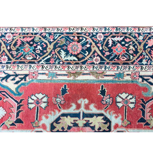Red Late 19th Century Persian Serapi Rug For Sale - Image 8 of 16