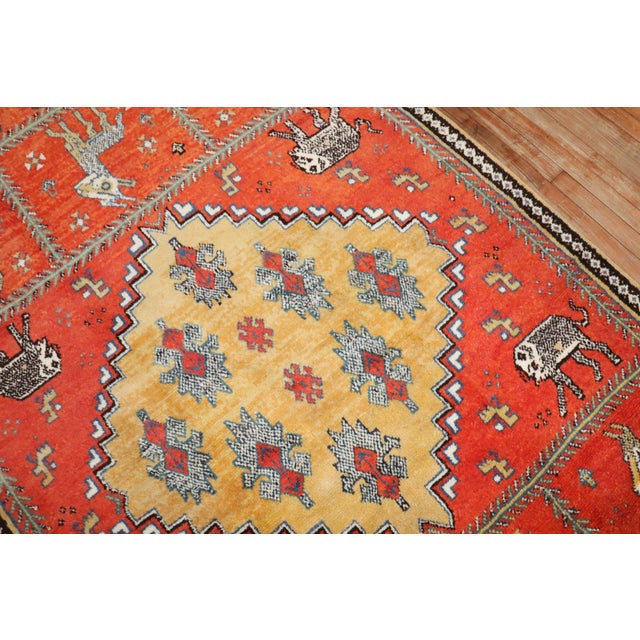 Mid 20th Century Vintage Zabihi Collection Horse Moroccan Rug - 5'1" x 8'1" For Sale - Image 5 of 10