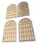 Farmhouse Set of Four Vintage White-Washed Iron Arched Window-Style Wall Mirrors For Sale - Image 3 of 12