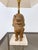 Thai Singha Lion Foo Dog Table Lamp in Gilt Bronze, Brass and Travertine, 1970s For Sale - Image 9 of 18
