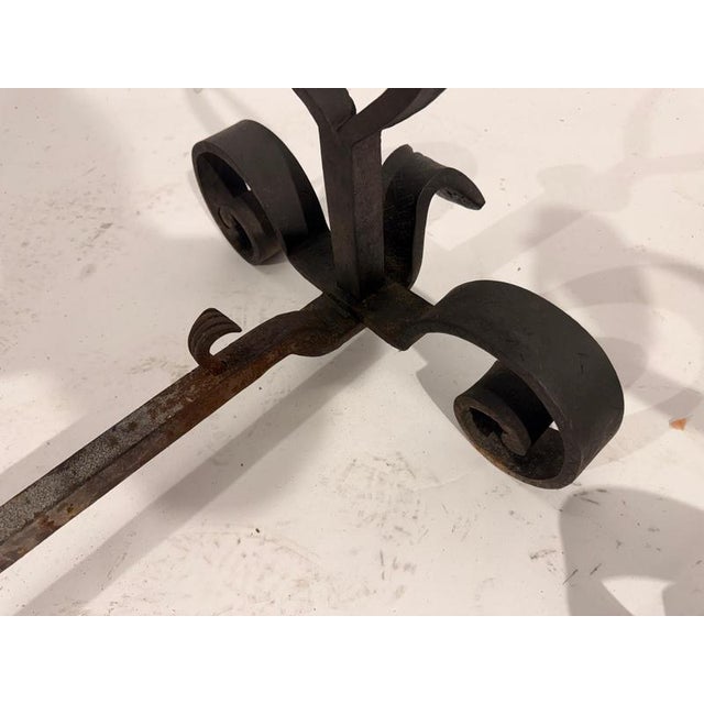 Late 19th Century Wrought Iron Andirons with Boars Heads, France, Set of 2 For Sale - Image 12 of 13