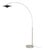 Rancho Mirage Float Arc Lamp - Modern Floor Lamp, Satin Nickel, Fleur Matte Black Shade, Dimmable For Sale