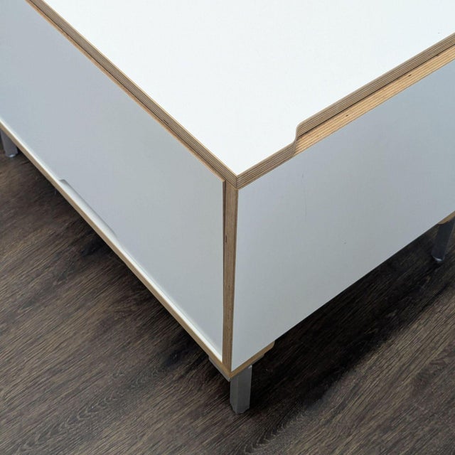 Scandinavian Designs White Cabinet With Storage For Sale - Image 9 of 9