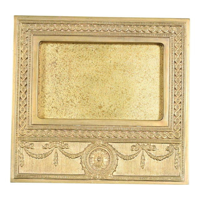 Tiffany Studios New York Adam Pattern Bronze Doré Desk Calendar Frame or Picture Frame For Sale
